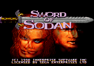 Sword of Sodan (Japan) Title Screen